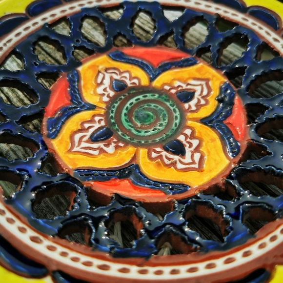 Tito Ubeda Red Clay Pottery Lattice Decorative Plate Andalusian Pottery - Picture 4 of 16
